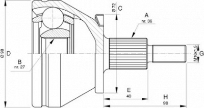 OPEN PARTS cvj575310 -  Шарнирный комплект, приводной вал